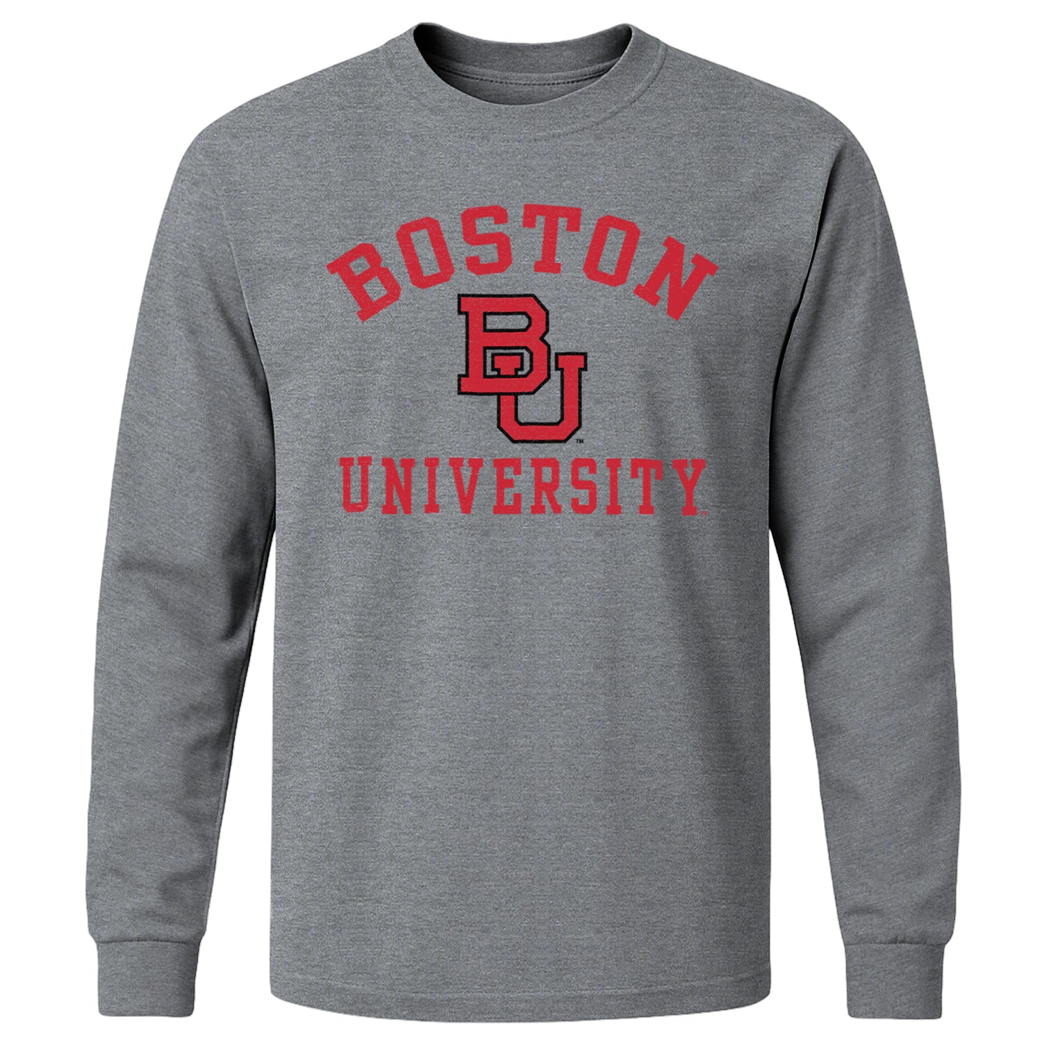 Boston University Heritage Long Sleeve T-Shirt (Charcoal Grey) L / Charcoal Grey