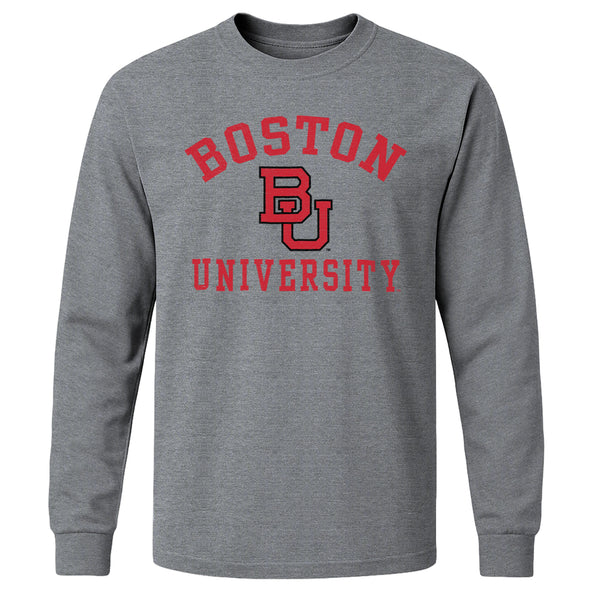 Boston University Heritage Long Sleeve T-Shirt (Charcoal Grey)
