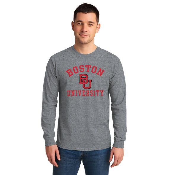 Boston University Heritage Long Sleeve T-Shirt (Charcoal Grey)