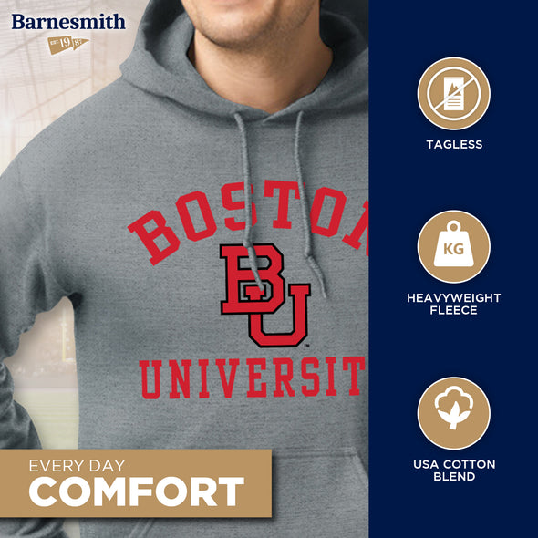 Boston University Heritage Hooded Sweatshirt (Charcoal Grey)