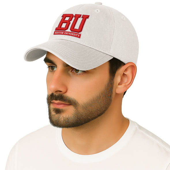 Boston University Spirit Baseball Hat One-Size (White)
