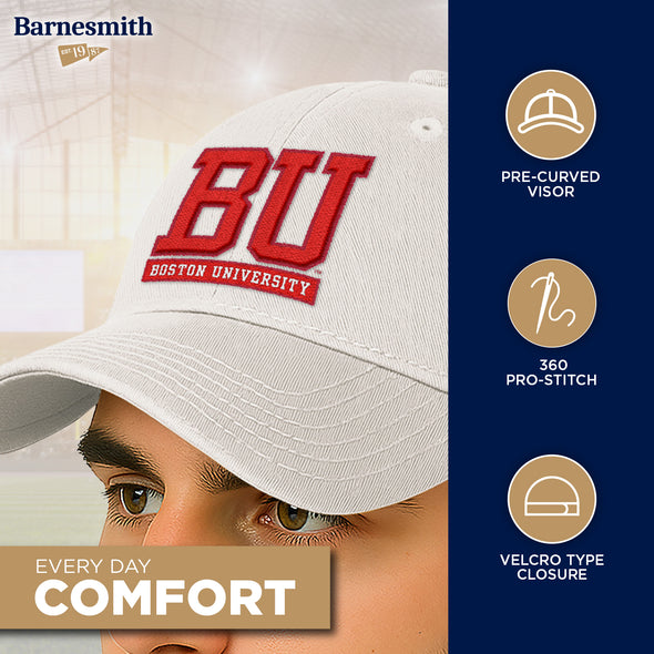 Boston University Spirit Baseball Hat One-Size (White)