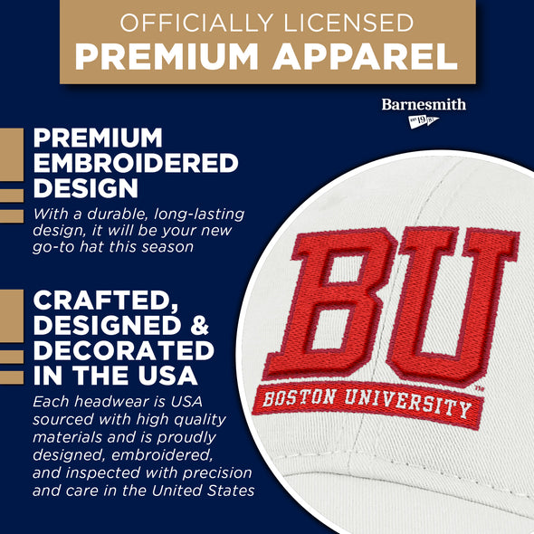 Boston University Spirit Baseball Hat One-Size (White)