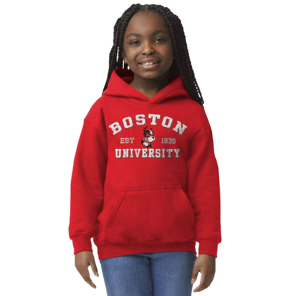 Boston University Youth Hooded Sweatshirt (Red)