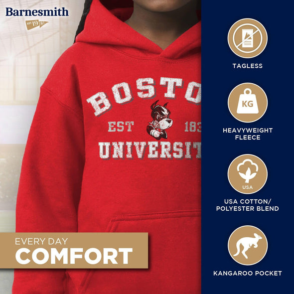 Boston University Youth Hooded Sweatshirt (Red)