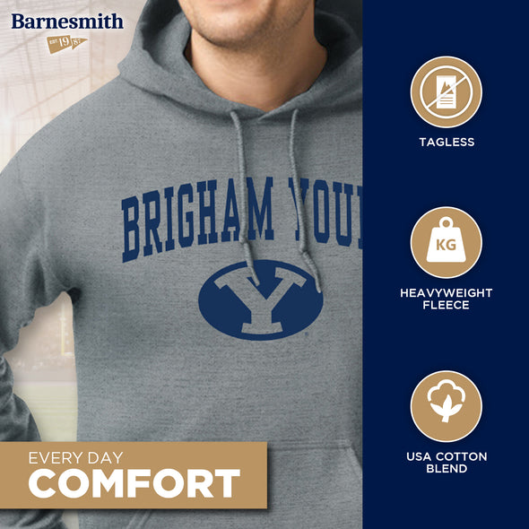 Brigham Young University Heritage Hooded Sweatshirt (Charcoal Grey)