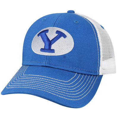 Brigham Young University Sideline Trucker Hat One-Size (Royal/White)