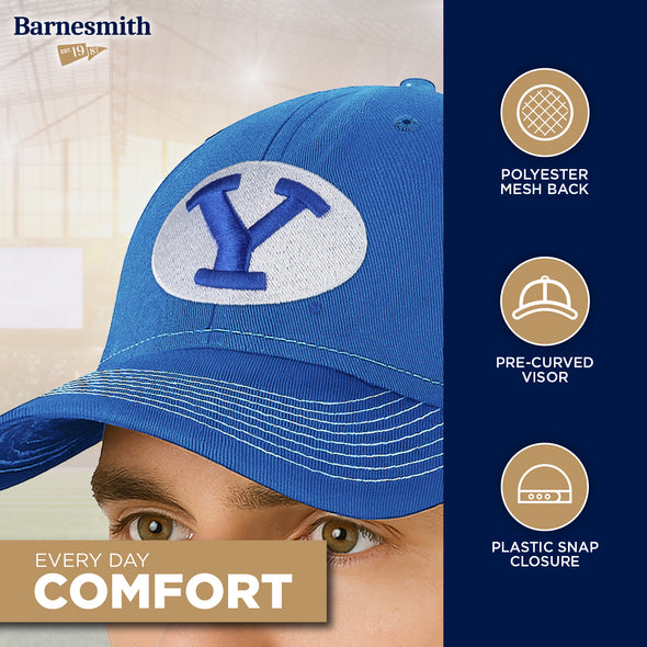 Brigham Young University Sideline Trucker Hat One-Size (Royal/White)