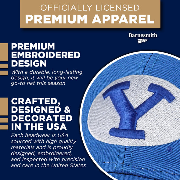 Brigham Young University Sideline Trucker Hat One-Size (Royal/White)