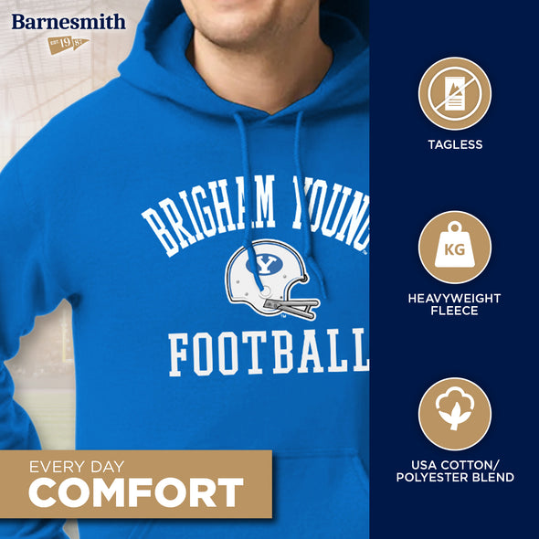 Brigham Young University Football Hooded Sweatshirt (Navy)