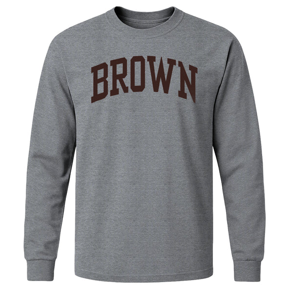 Brown Classic Long Sleeve T-Shirt (Charcoal Grey)