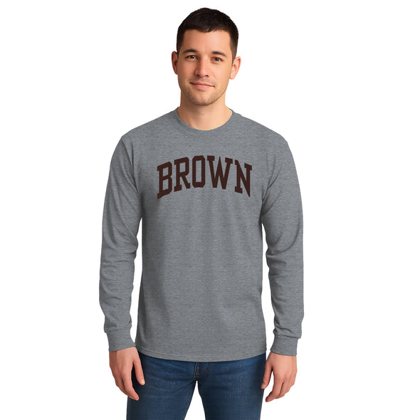 Brown Classic Long Sleeve T-Shirt (Charcoal Grey)