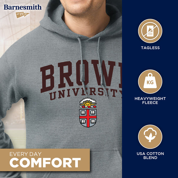 Brown Heritage Hooded Sweatshirt (Charcoal Grey)