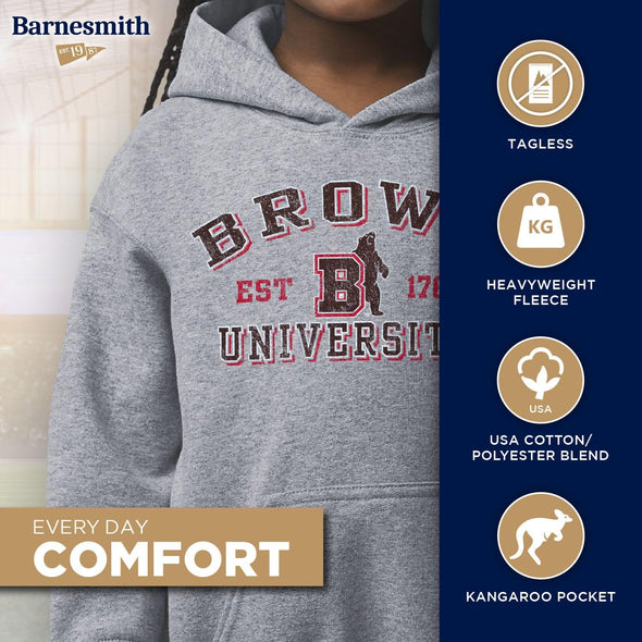 Brown University Youth Hooded Sweatshirt (Grey)