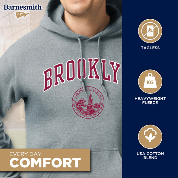Brooklyn College Heritage Hooded Sweatshirt (Charcoal)