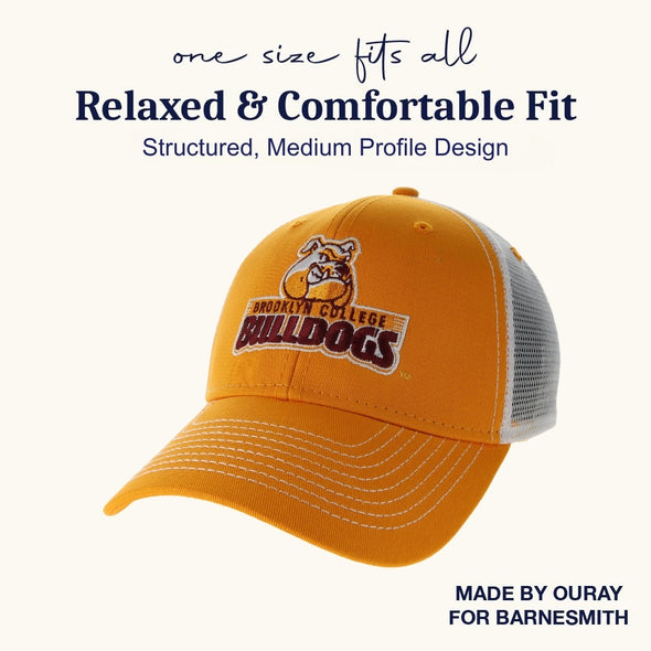 Brooklyn College Sideline Trucker Hat One-Size (Autumn Blaze/White)