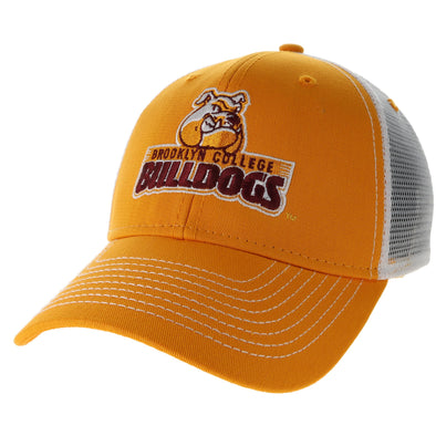 Brooklyn College Sideline Trucker Hat One-Size (Autumn Blaze/White)