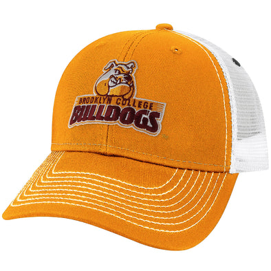 Brooklyn College Sideline Trucker Hat One-Size (Autumn Blaze/White)