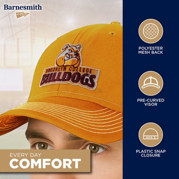 Brooklyn College Sideline Trucker Hat One-Size (Autumn Blaze/White)