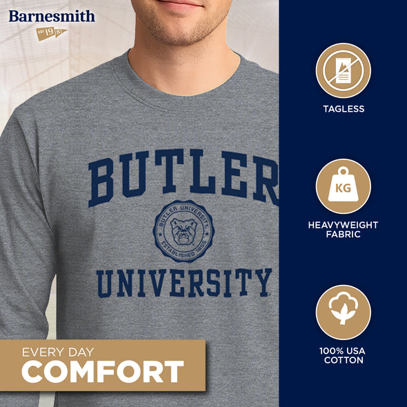 Butler University Heritage Long Sleeve T-Shirt (Charcoal Grey)