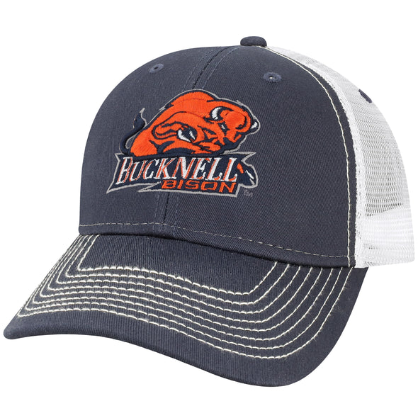 Bucknell University Sideline Trucker Hat One-Size (Navy/White)