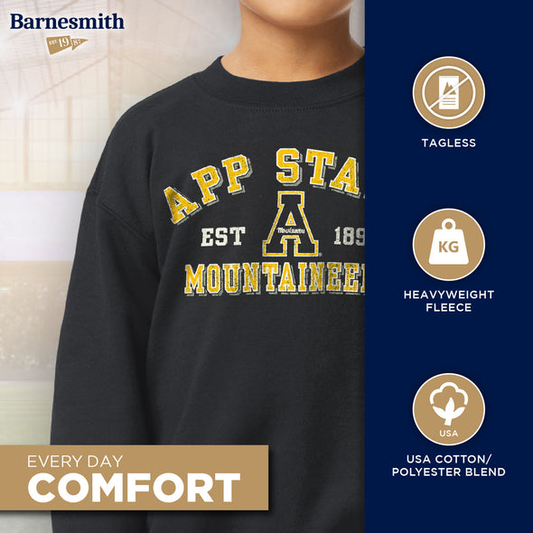 Appalachian State Youth Crewneck Sweatshirt (Black)