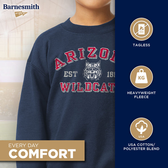 University of Arizona Youth Crewneck Sweatshirt (Navy)