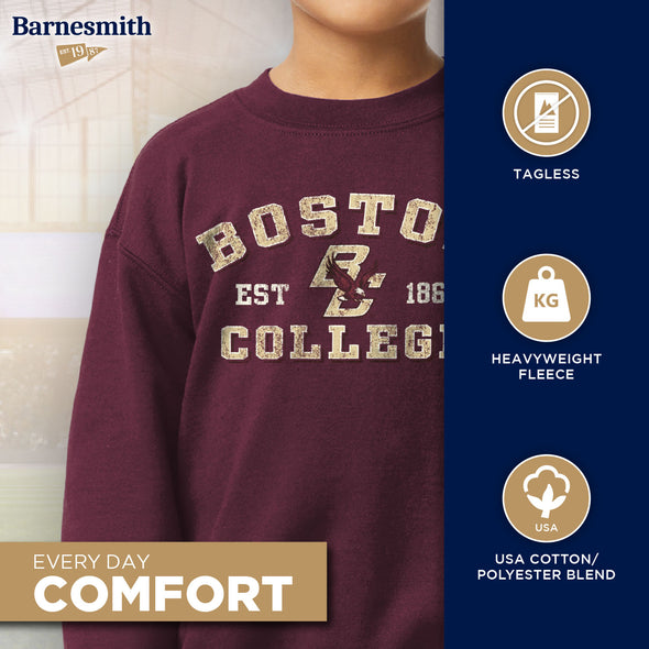 Boston College Youth Crewneck Sweatshirt (Maroon)