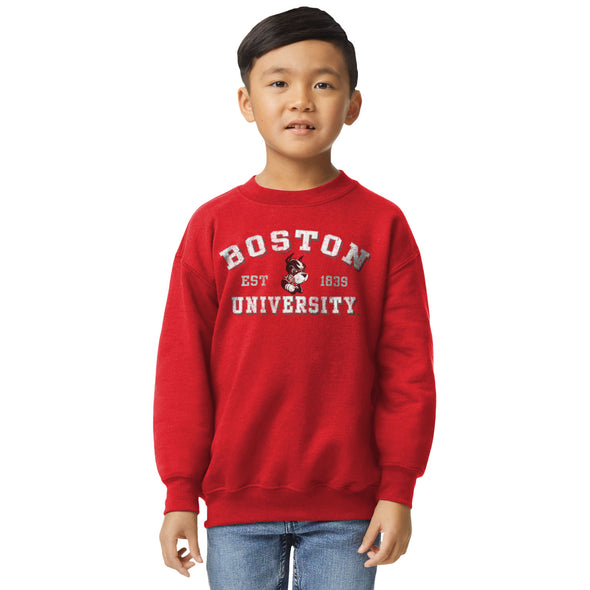 Boston University Youth Crewneck Sweatshirt (Red)