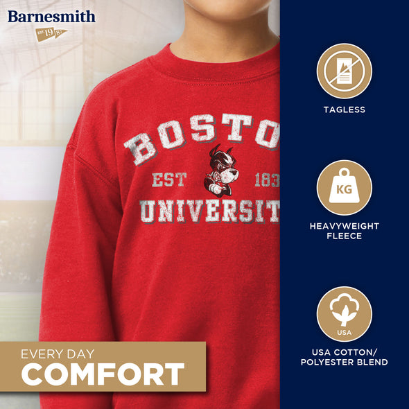 Boston University Youth Crewneck Sweatshirt (Red)