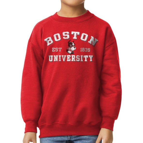 Boston University Youth Crewneck Sweatshirt (Red)