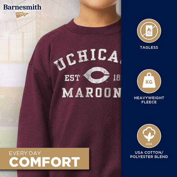 University of Chicago Youth Crewneck Sweatshirt (Maroon)