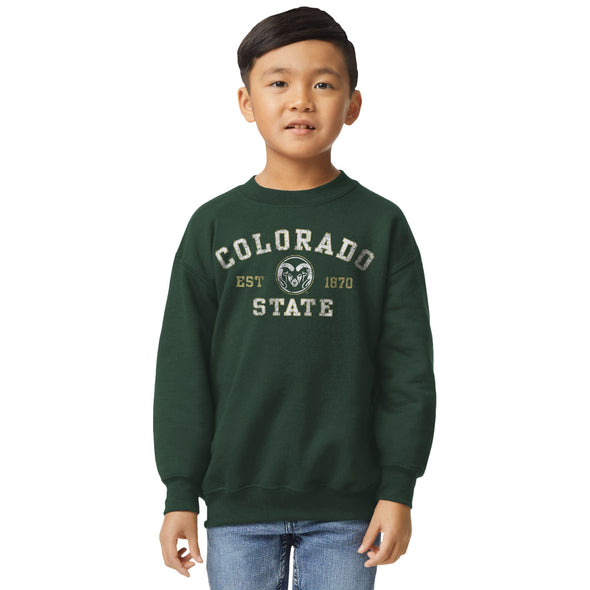 Colorado State University Youth Crewneck Sweatshirt (Green)