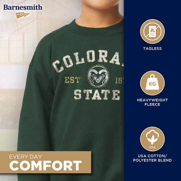 Colorado State University Youth Crewneck Sweatshirt (Green)