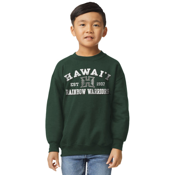 University of Hawaii Youth Crewneck Sweatshirt (Hunter Green)