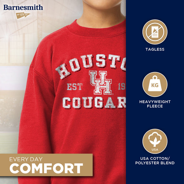 University of Houston Youth Crewneck Sweatshirt (Red)