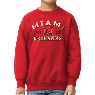 Miami University Youth Crewneck Sweatshirt (Red)