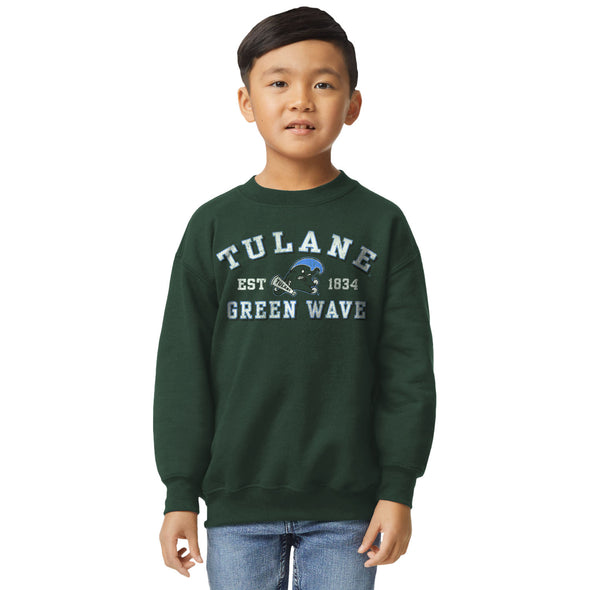 Tulane University Youth Crewneck Sweatshirt (Hunter Green)