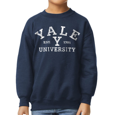 Yale University Youth Crewneck Sweatshirt (Navy)