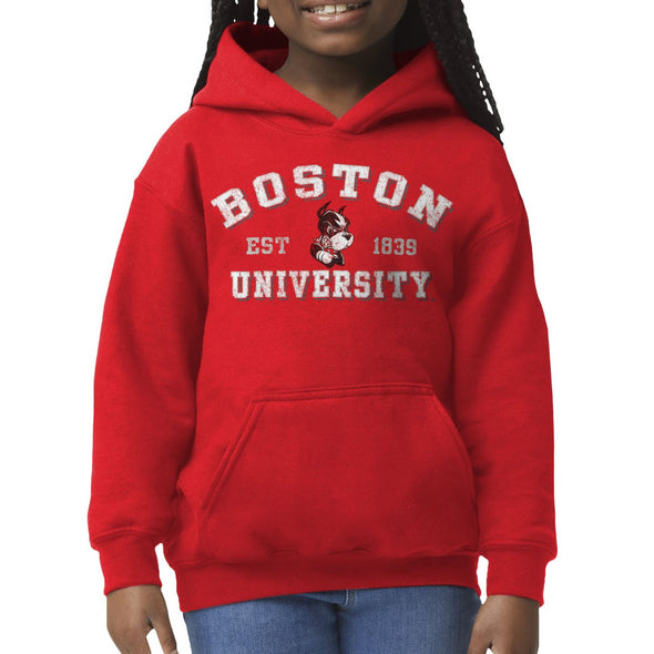 Boston University Youth Hooded Sweatshirt (Red)