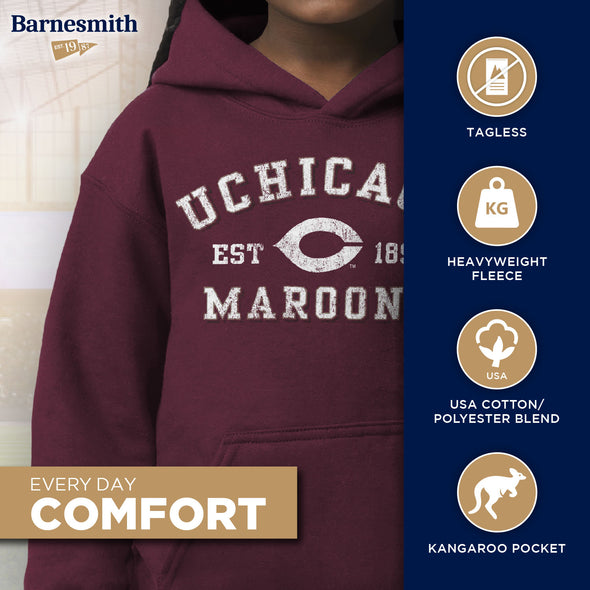 University of Chicago Youth Hooded Sweatshirt (Maroon)