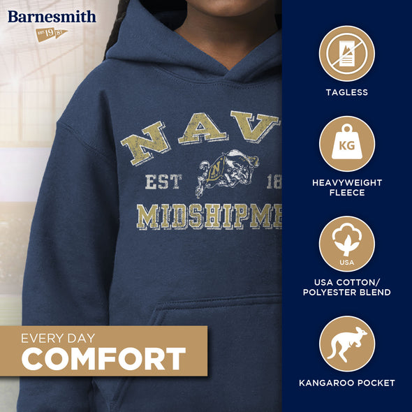 US Naval Academy (Navy) Youth Hooded Sweatshirt (Navy)