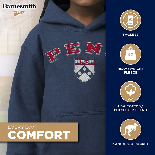 University of Pennsylvania Youth Hooded Sweatshirt (Navy)