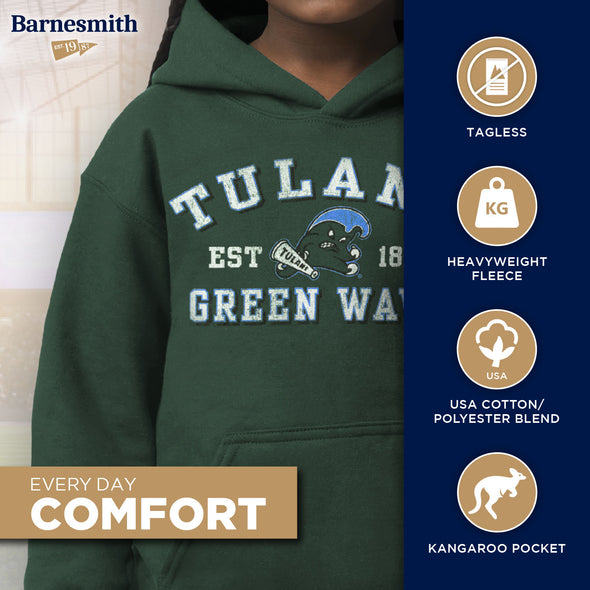 Tulane University Youth Hooded Sweatshirt (Green)