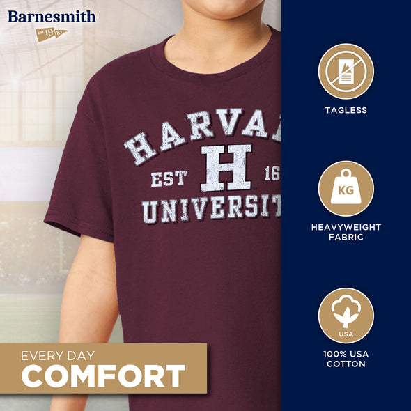 Harvard University Short-Sleeve Youth T-Shirt (Maroon)