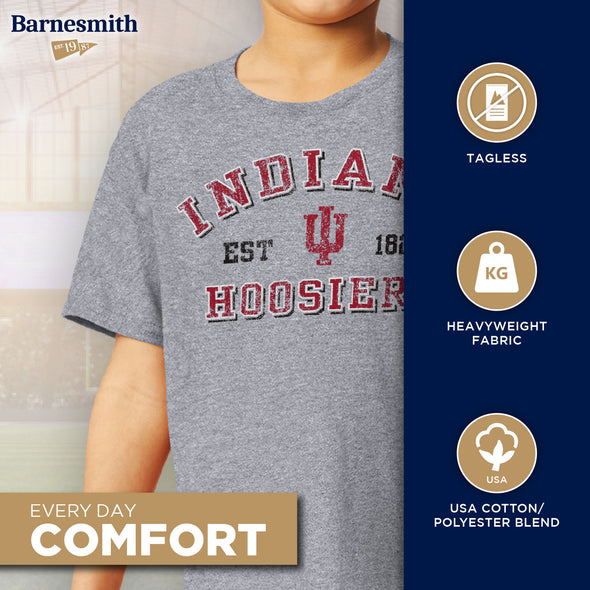 Indiana University Short-Sleeve Youth T-Shirt (Grey)