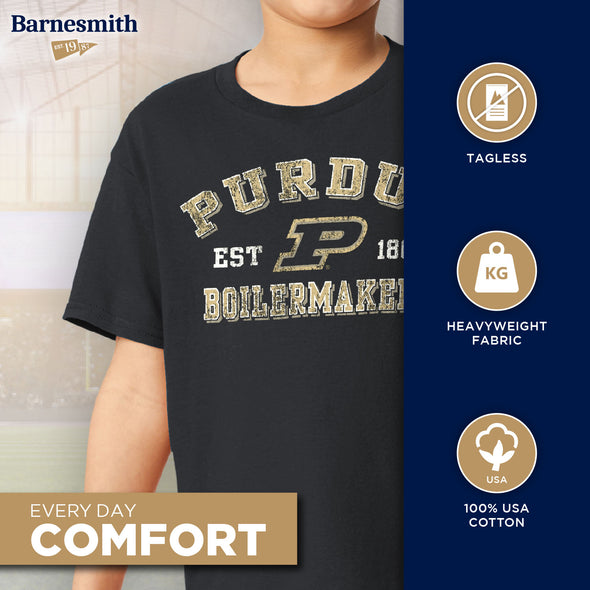 Purdue University Short-Sleeve Youth T-Shirt (Black)