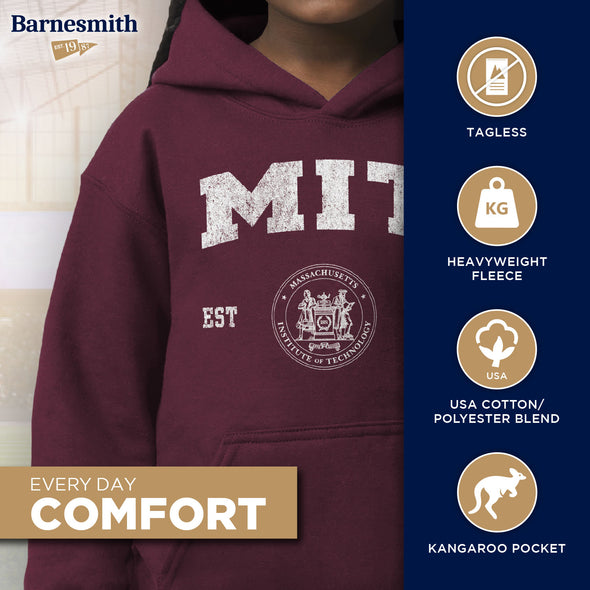 Massachusetts Institute of Technology Youth Hooded Sweatshirt (Maroon)