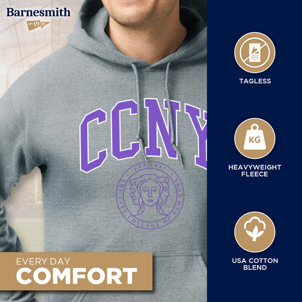 City College of New York Heritage Hooded Sweatshirt (Charcoal Grey)