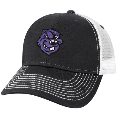 City College of New York Sideline Trucker Hat One-Size (Dark Grey/White)